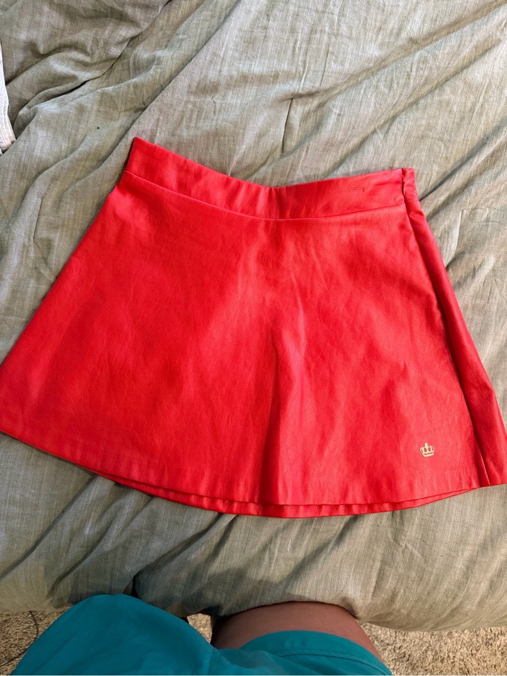 Juicy Couture Faux Red Leather Skirt XS